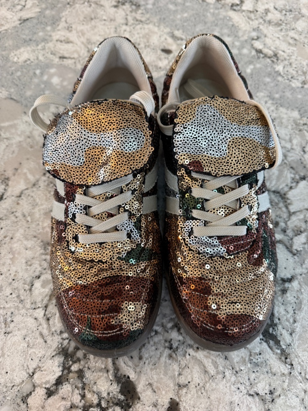 Steve Madden Madrid Sequin Camouflage Sneakers - Metallic Multi Color 9